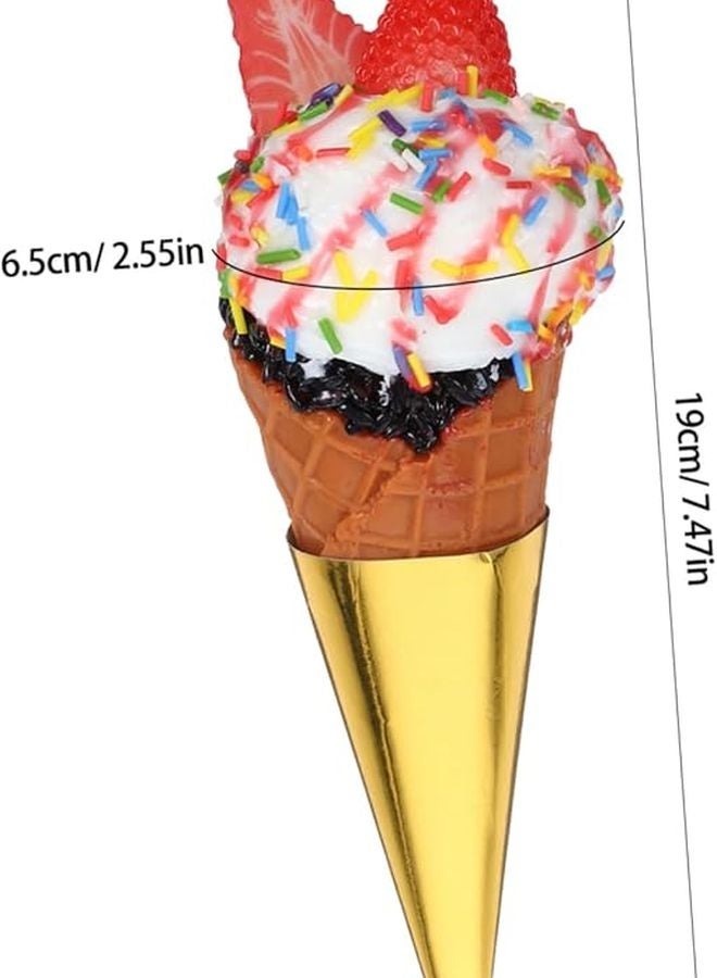 Realistic Fake Ice Cream Model PVC Display Prop For Dessert Shop Photography - Image 2